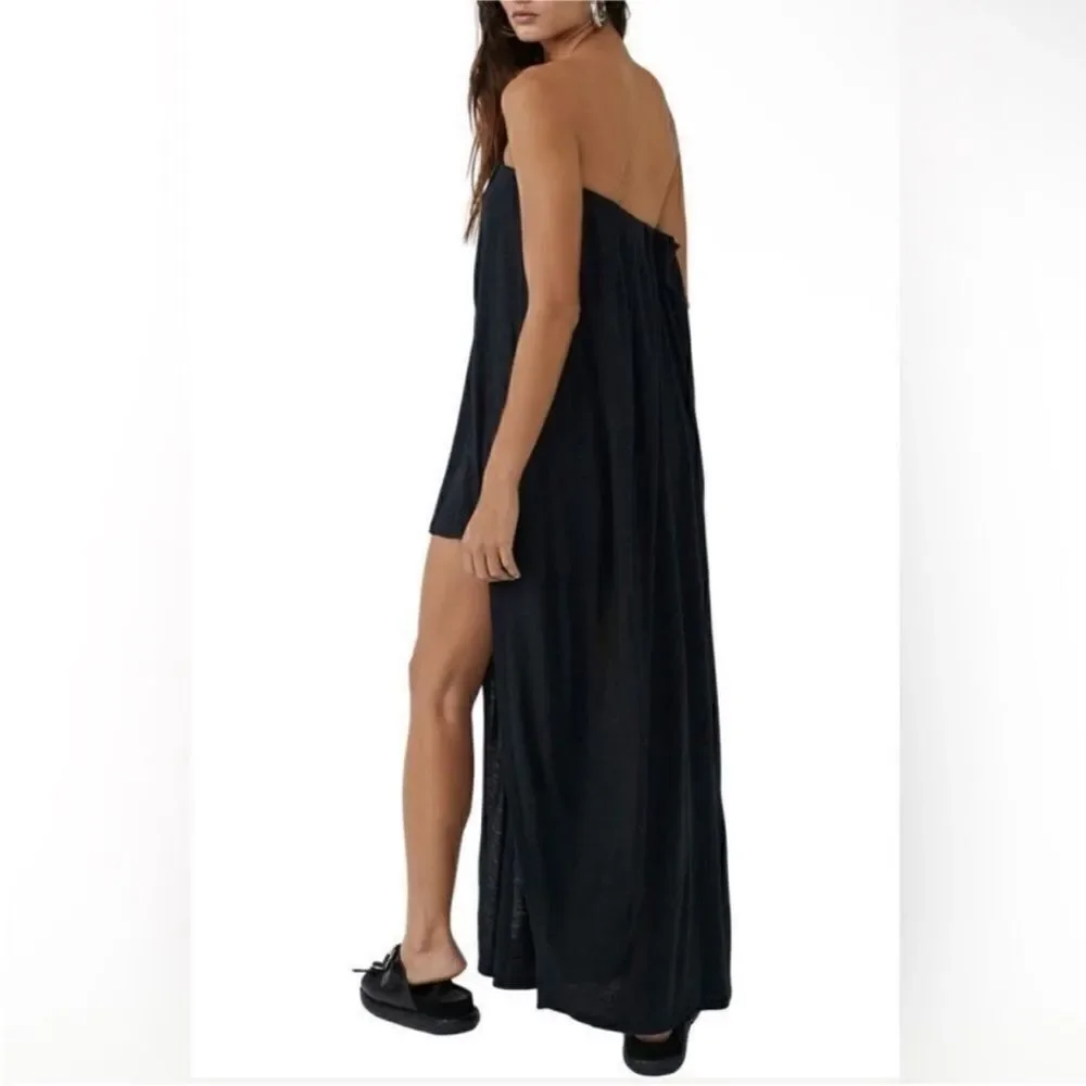 Free People NWT Summer Fling Solid Jumpsuit romper In Washed Black Size XS